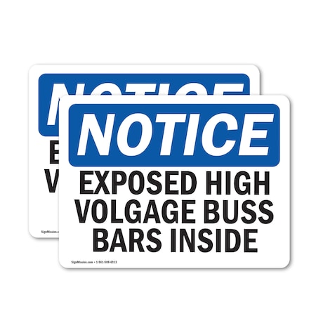 Signmission Exposed High Voltage Buss Bars Inside OSHA Notice Sign, Vinyl Decal, 24in W x 18in L, 2PK OS-2PACK-NS-D-1824-L-12283
